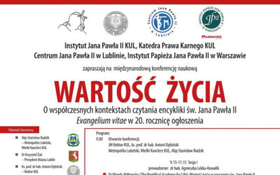 Międzynarodowa konferencja naukowa Wartość życia… – zaproszenie