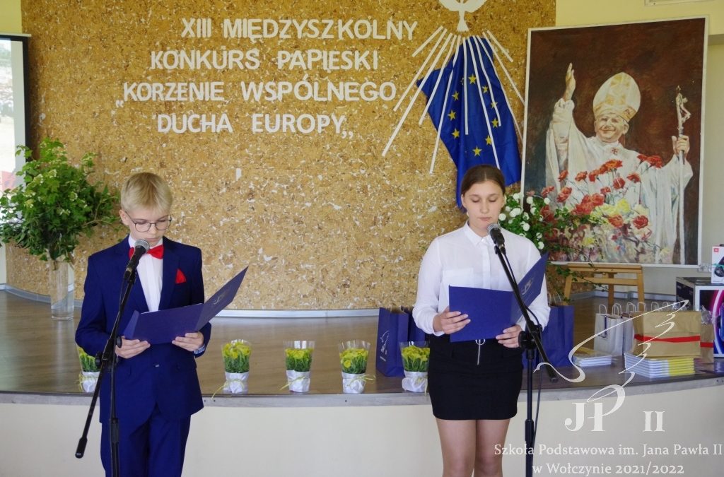 XIII Międzyszkolny Konkurs Papieski pod&nbsp;hasłem: „Korzenie wspólnego ducha Europy” w&nbsp;Wołczynie