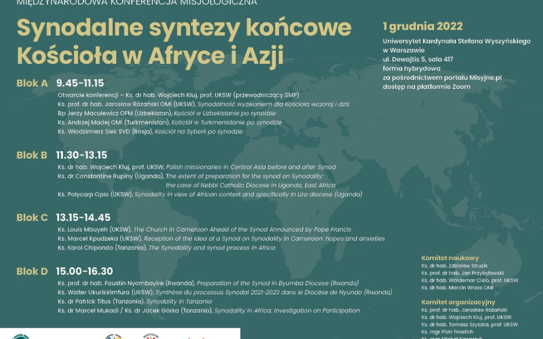 Zaproszenie na międzynarodową konferencję misjologiczną „Synodalne syntezy końcowe Kościoła w Afryce i Azji”