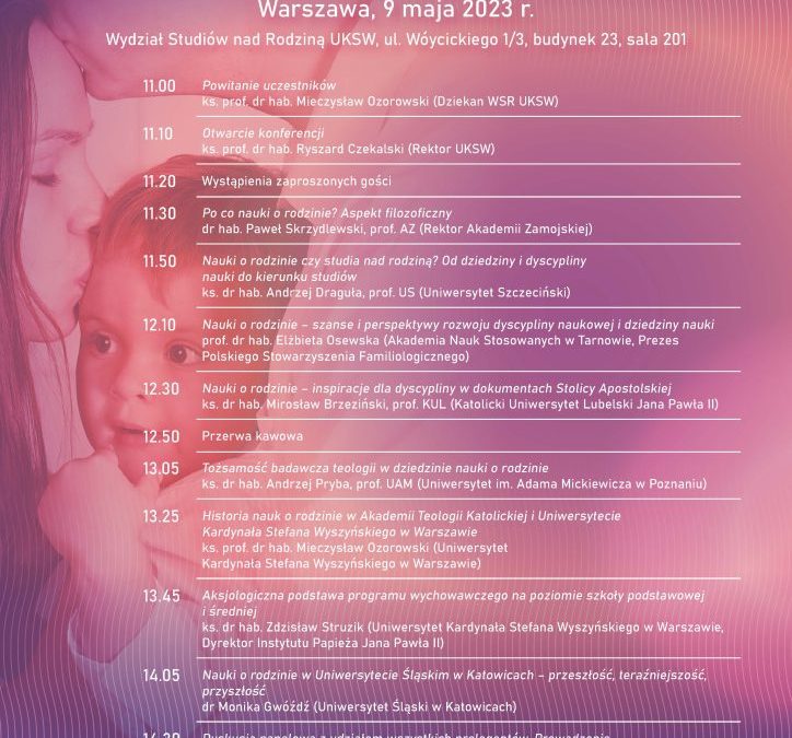 Zaproszenie na Ogólnopolską Konferencję Naukową „Nauki o rodzinie jako dziedzina i dyscyplina naukowa  – szanse i wyzwania”