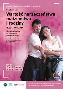 Kurs online "Wartość narzeczeństwa, małżeństwa i rodziny", 16.02-28.06.2024