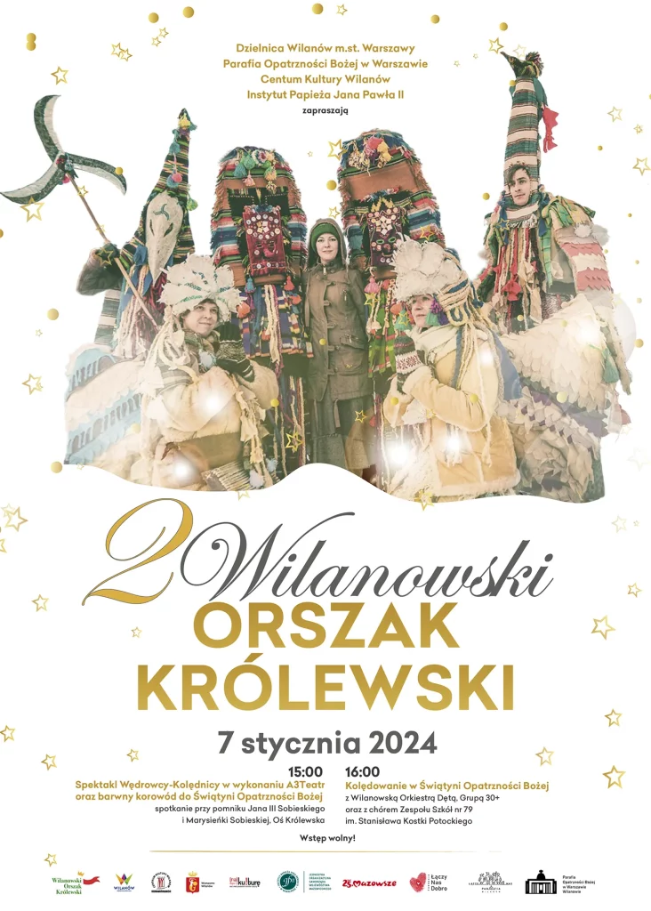 II Wilanowski Orszak Królewski, który odbędzie się 7 stycznia 2024 r. w Miasteczku Wilanów