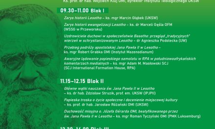 Ogólnopolska konferencja misjologiczna „Troska o godne życie człowieka. Św. Jan Paweł II w Lesotho (14–16 września 1988 r.)”