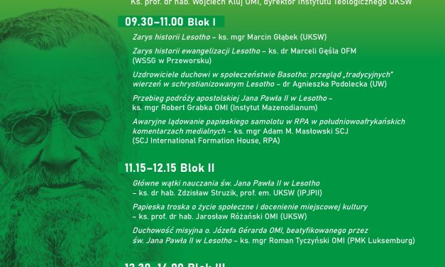 Ogólnopolska konferencja misjologiczna „Troska o godne życie człowieka. Św. Jan Paweł II w Lesotho (14–16 września 1988 r.)”