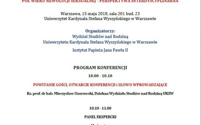 Konferencja naukowa „Pół wieku rewolucji seksualnej – perspektywa interdyscyplinarna”