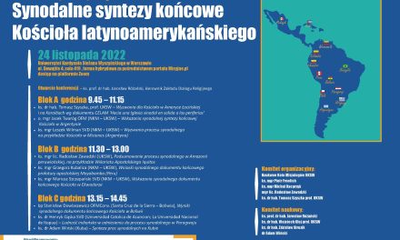 ZAPOWIEDŹ: Konferencja Misjologiczna „Synodalne syntezy końcowe Kościoła latynoamerykańskiego”