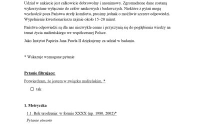 Ankieta dla małżeństw