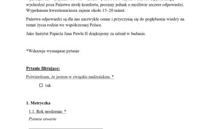 Ankieta dla rodzin
