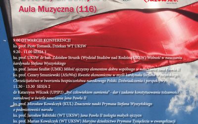 Konferencja naukowa – Teologia Ojczyzny – teologia Narodu: Dziedzictwo Kardynała Stefana Wyszyńskiego i Jana Pawła II w 100-lecie odzyskania niepodległości